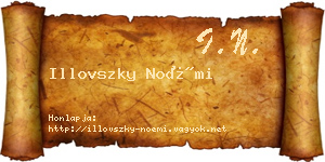 Illovszky Noémi névjegykártya